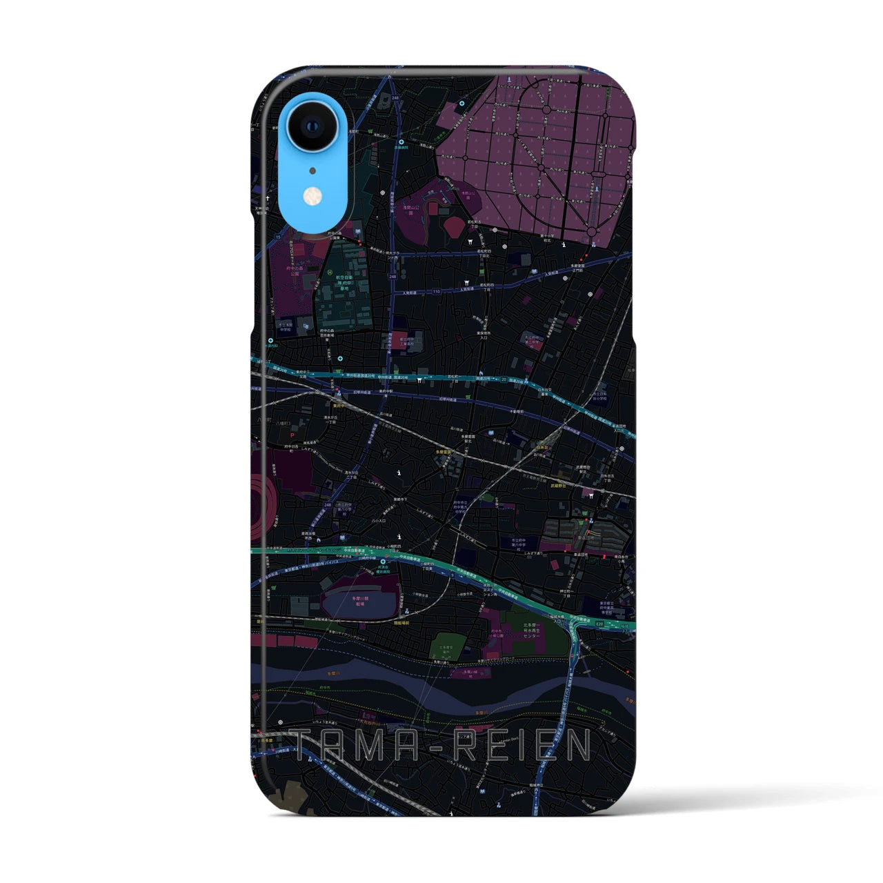 【多磨霊園(東京都)】地図柄iPhoneケース(バックカバータイプ)
