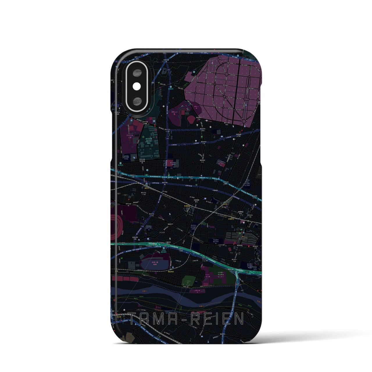 【多磨霊園(東京都)】地図柄iPhoneケース(バックカバータイプ)