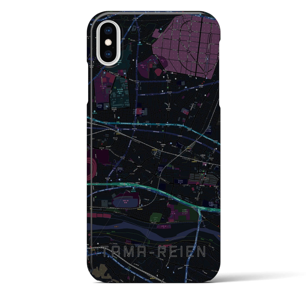 【多磨霊園(東京都)】地図柄iPhoneケース(バックカバータイプ)
