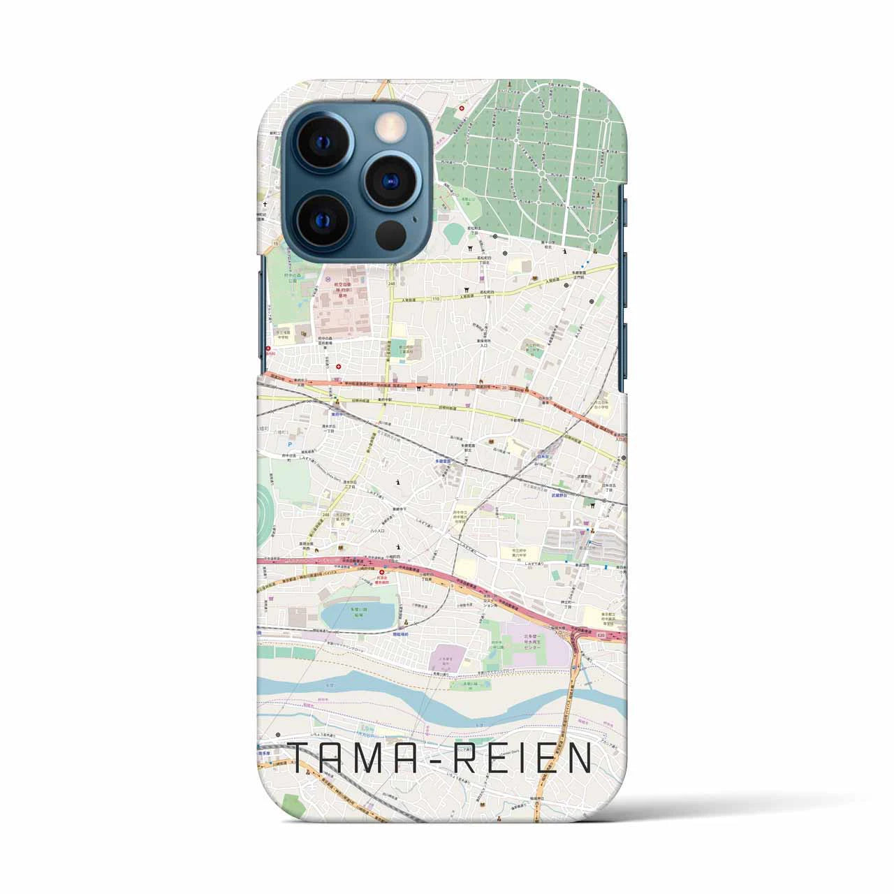 【多磨霊園(東京都)】地図柄iPhoneケース(バックカバータイプ)