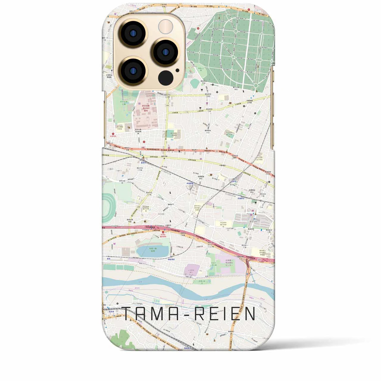 【多磨霊園(東京都)】地図柄iPhoneケース(バックカバータイプ)