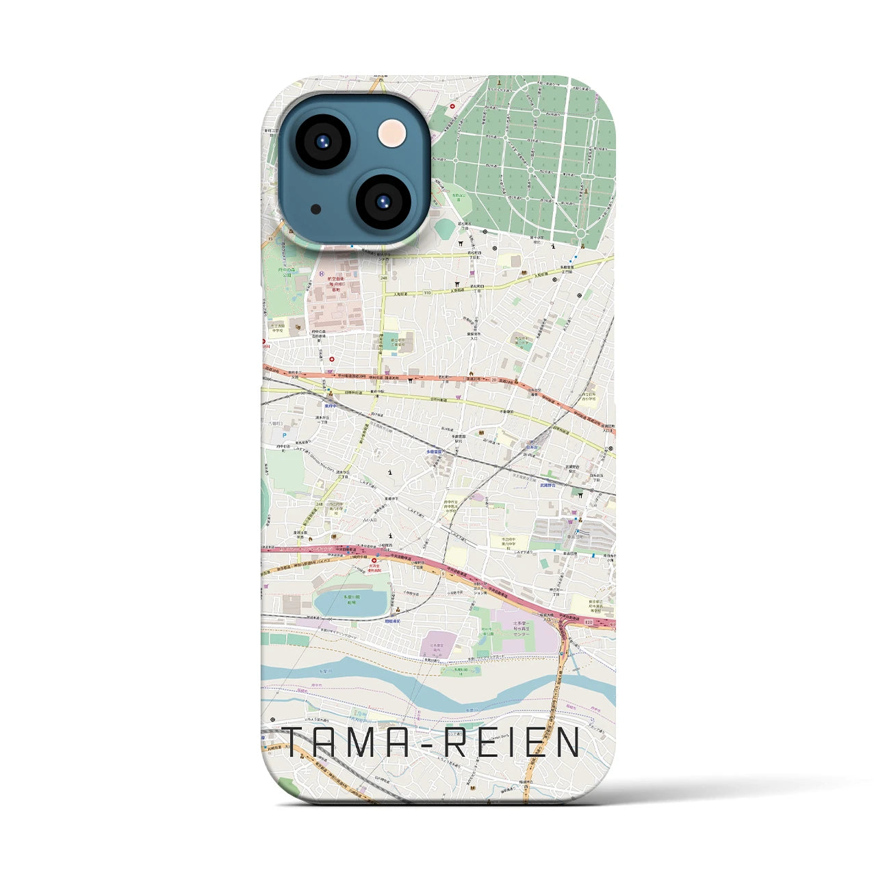 【多磨霊園(東京都)】地図柄iPhoneケース(バックカバータイプ)