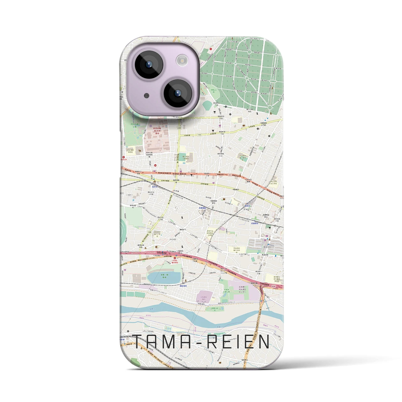 【多磨霊園(東京都)】地図柄iPhoneケース(バックカバータイプ)