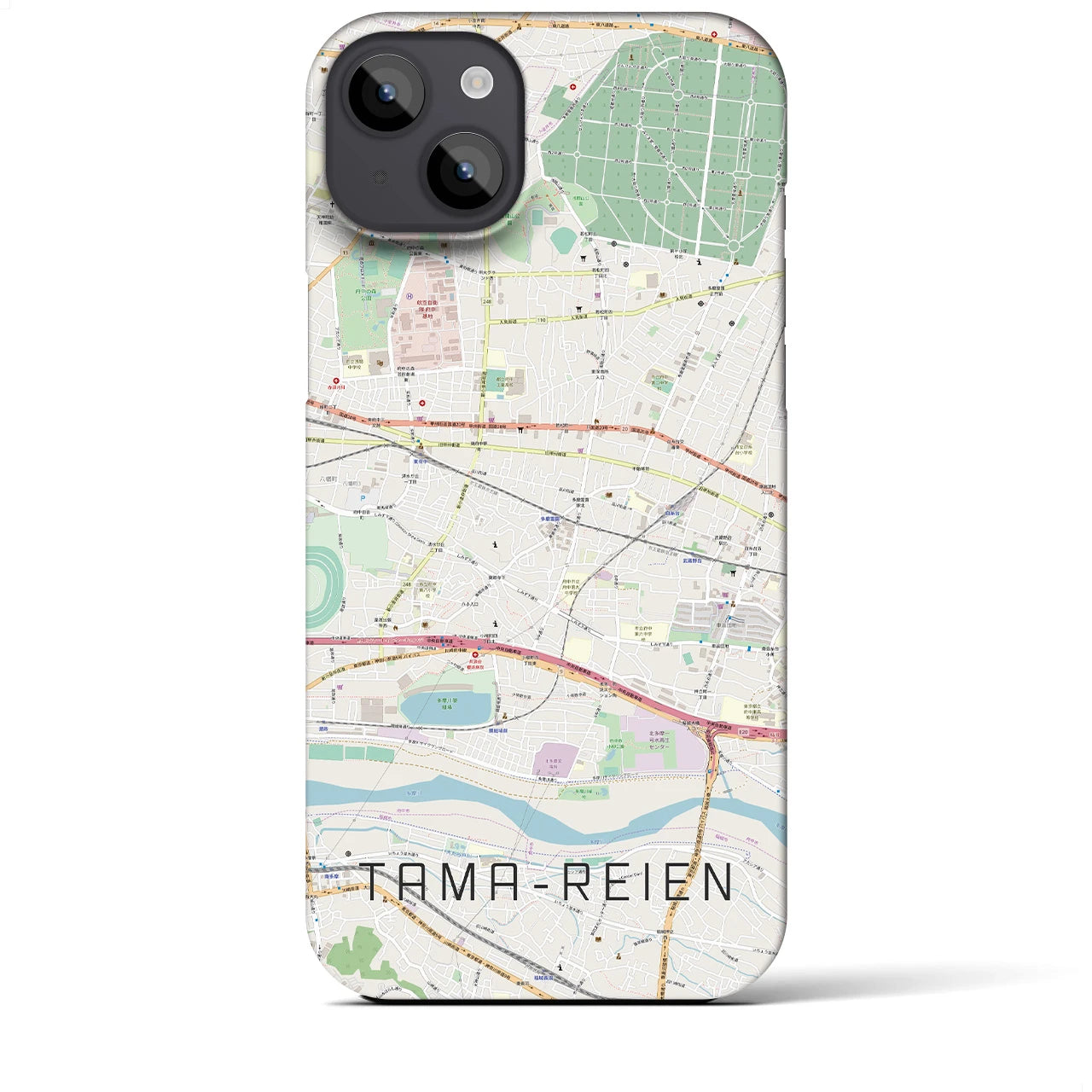 【多磨霊園(東京都)】地図柄iPhoneケース(バックカバータイプ)
