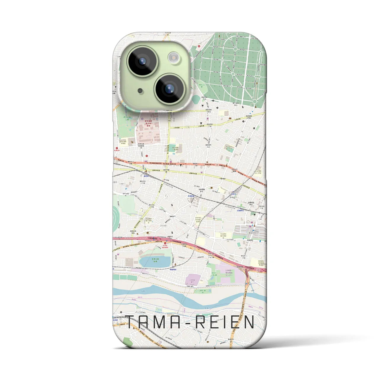 【多磨霊園(東京都)】地図柄iPhoneケース(バックカバータイプ)