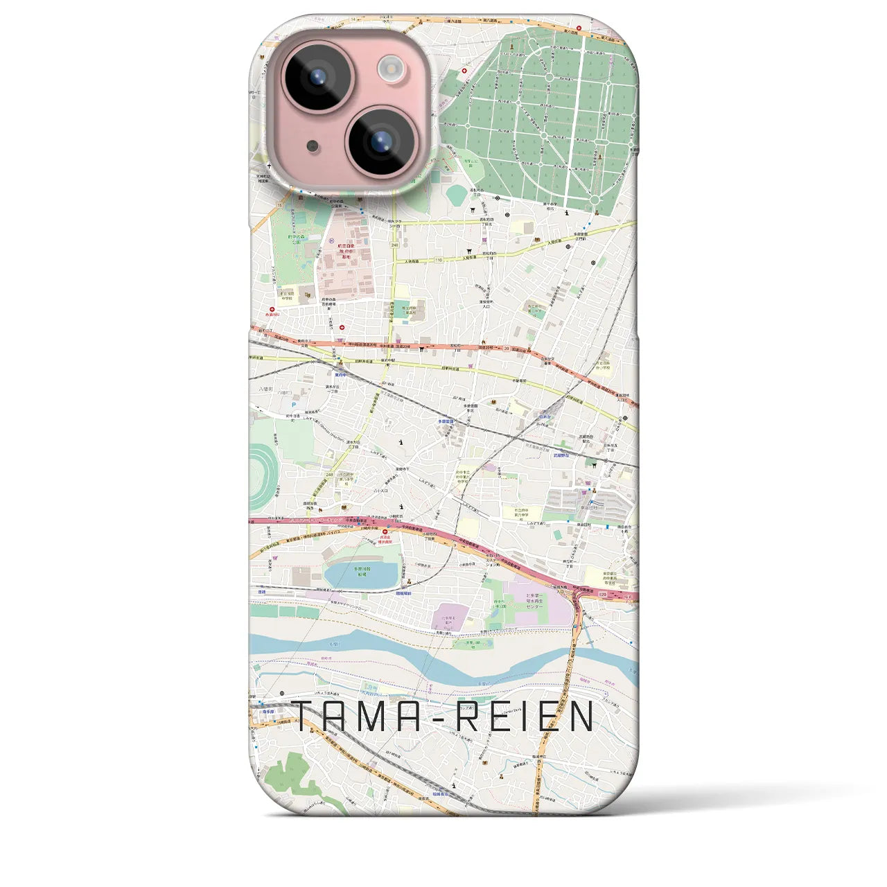 【多磨霊園(東京都)】地図柄iPhoneケース(バックカバータイプ)