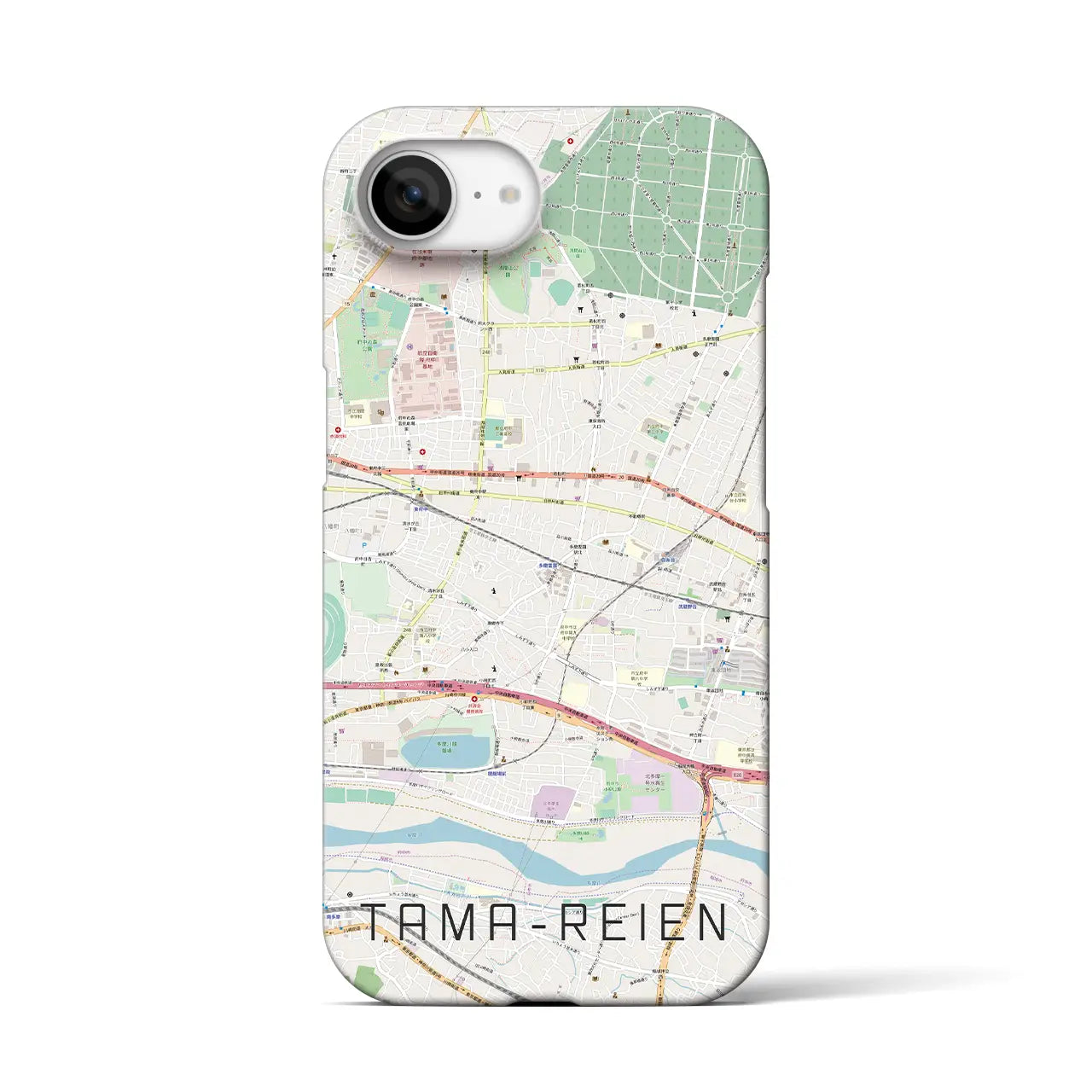 【多磨霊園(東京都)】地図柄iPhoneケース(バックカバータイプ)