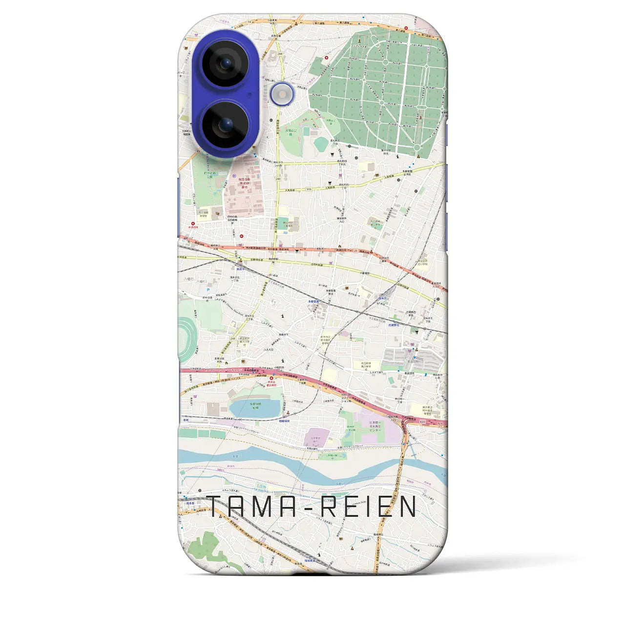 【多磨霊園(東京都)】地図柄iPhoneケース(バックカバータイプ)