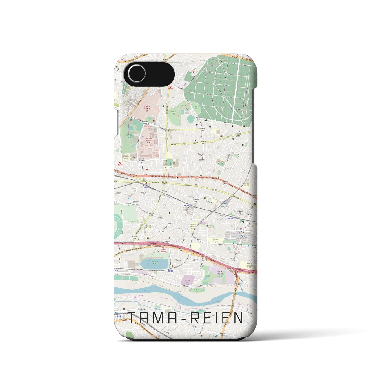 【多磨霊園(東京都)】地図柄iPhoneケース(バックカバータイプ)