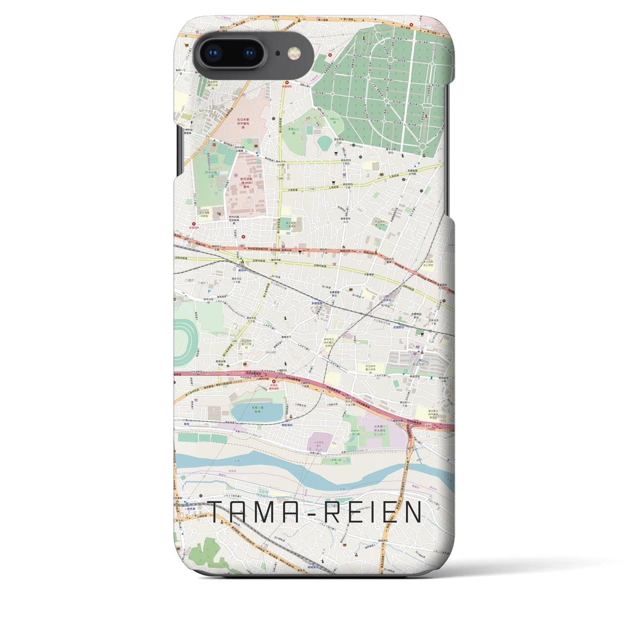 【多磨霊園(東京都)】地図柄iPhoneケース(バックカバータイプ)