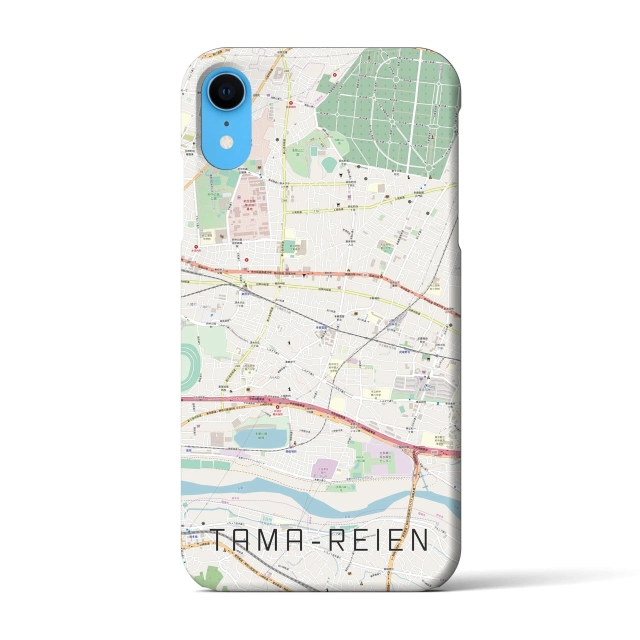 【多磨霊園(東京都)】地図柄iPhoneケース(バックカバータイプ)