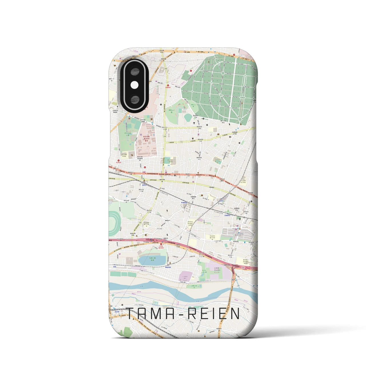 【多磨霊園(東京都)】地図柄iPhoneケース(バックカバータイプ)