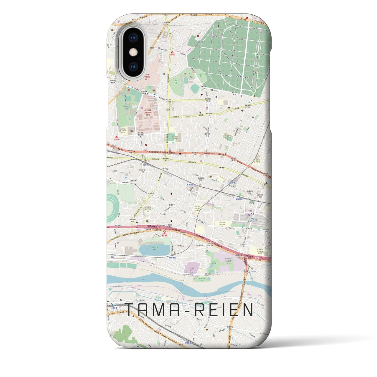 【多磨霊園(東京都)】地図柄iPhoneケース(バックカバータイプ)