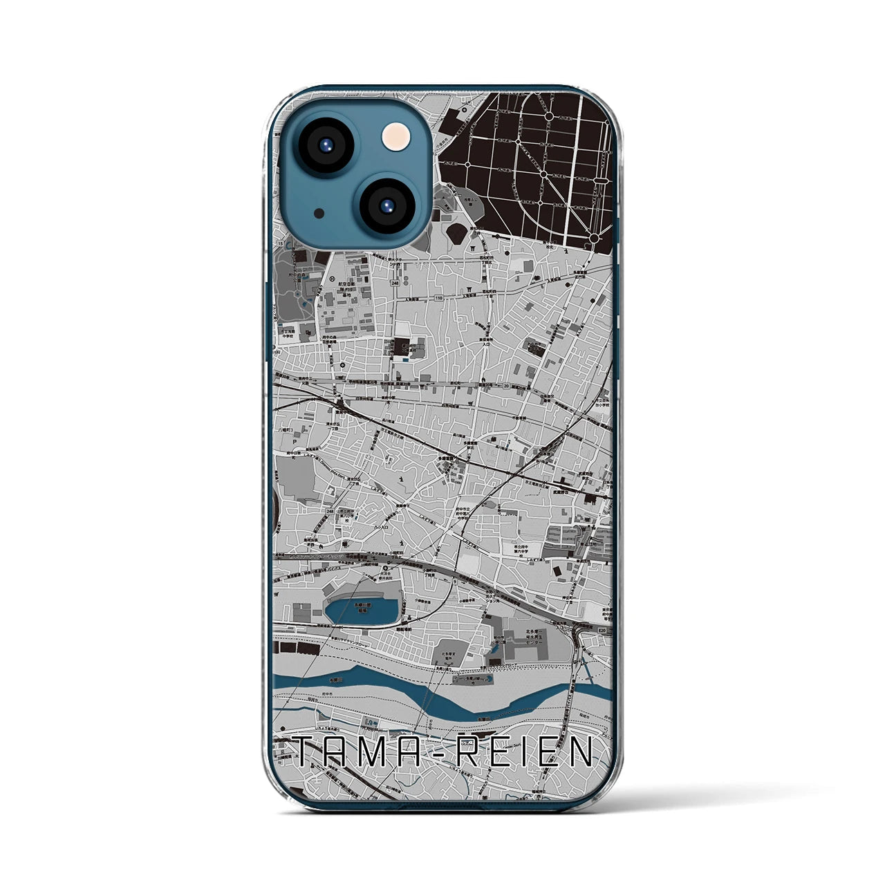 【多磨霊園(東京都)】地図柄iPhoneケース(クリアタイプ)