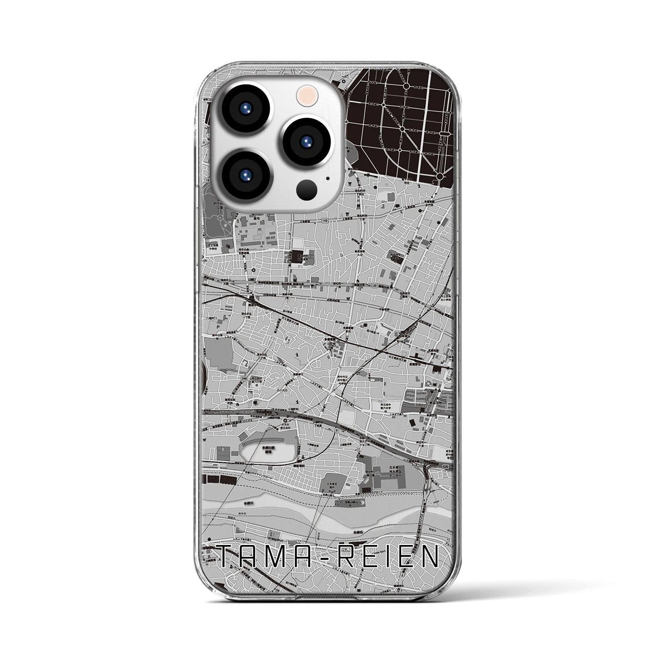 【多磨霊園(東京都)】地図柄iPhoneケース(クリアタイプ)