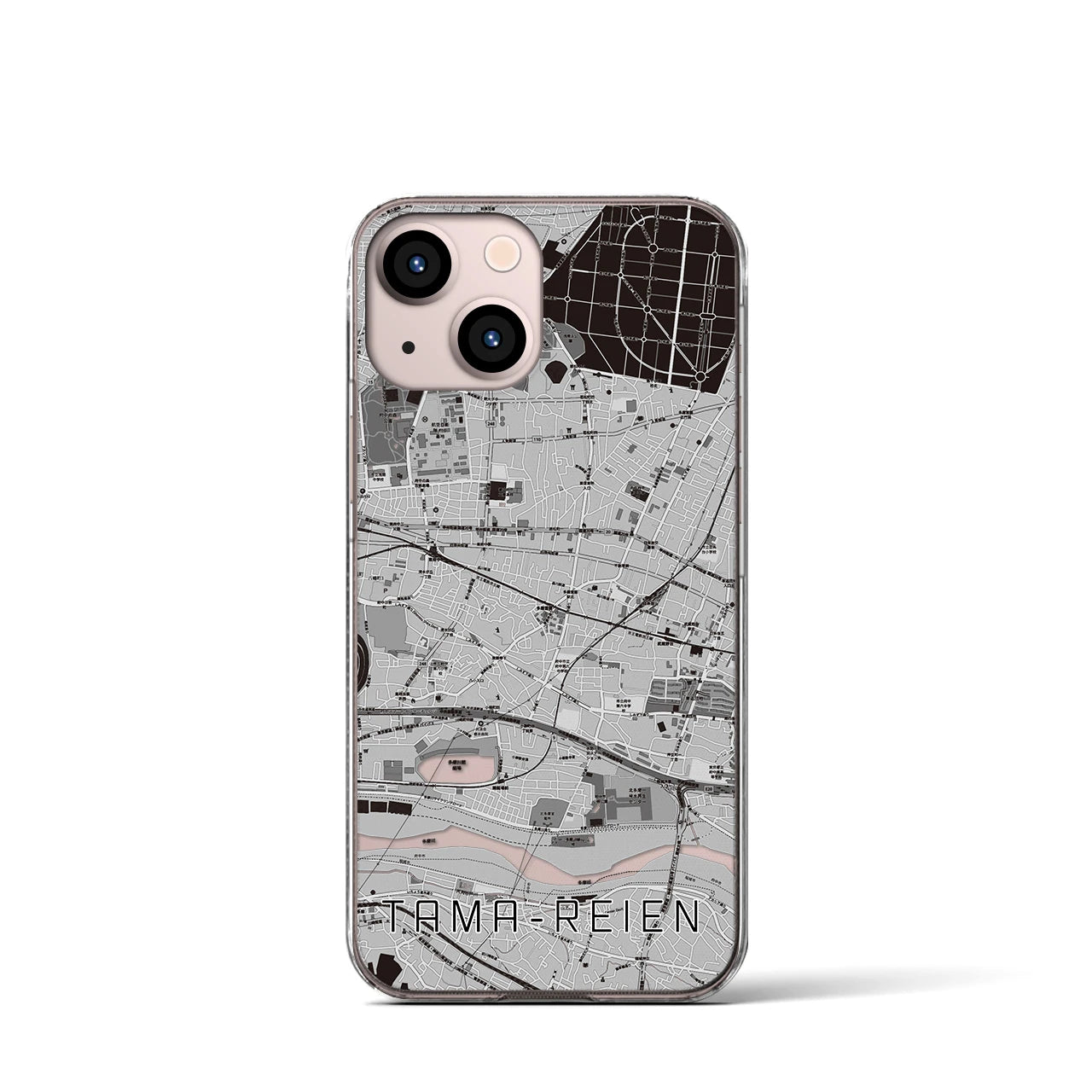 【多磨霊園(東京都)】地図柄iPhoneケース(クリアタイプ)