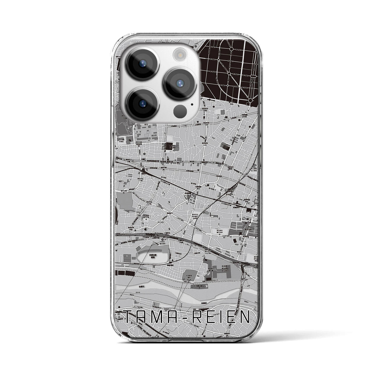 【多磨霊園(東京都)】地図柄iPhoneケース(クリアタイプ)