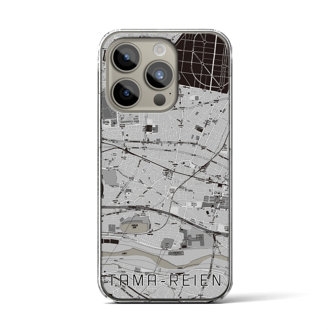 【多磨霊園(東京都)】地図柄iPhoneケース(クリアタイプ)