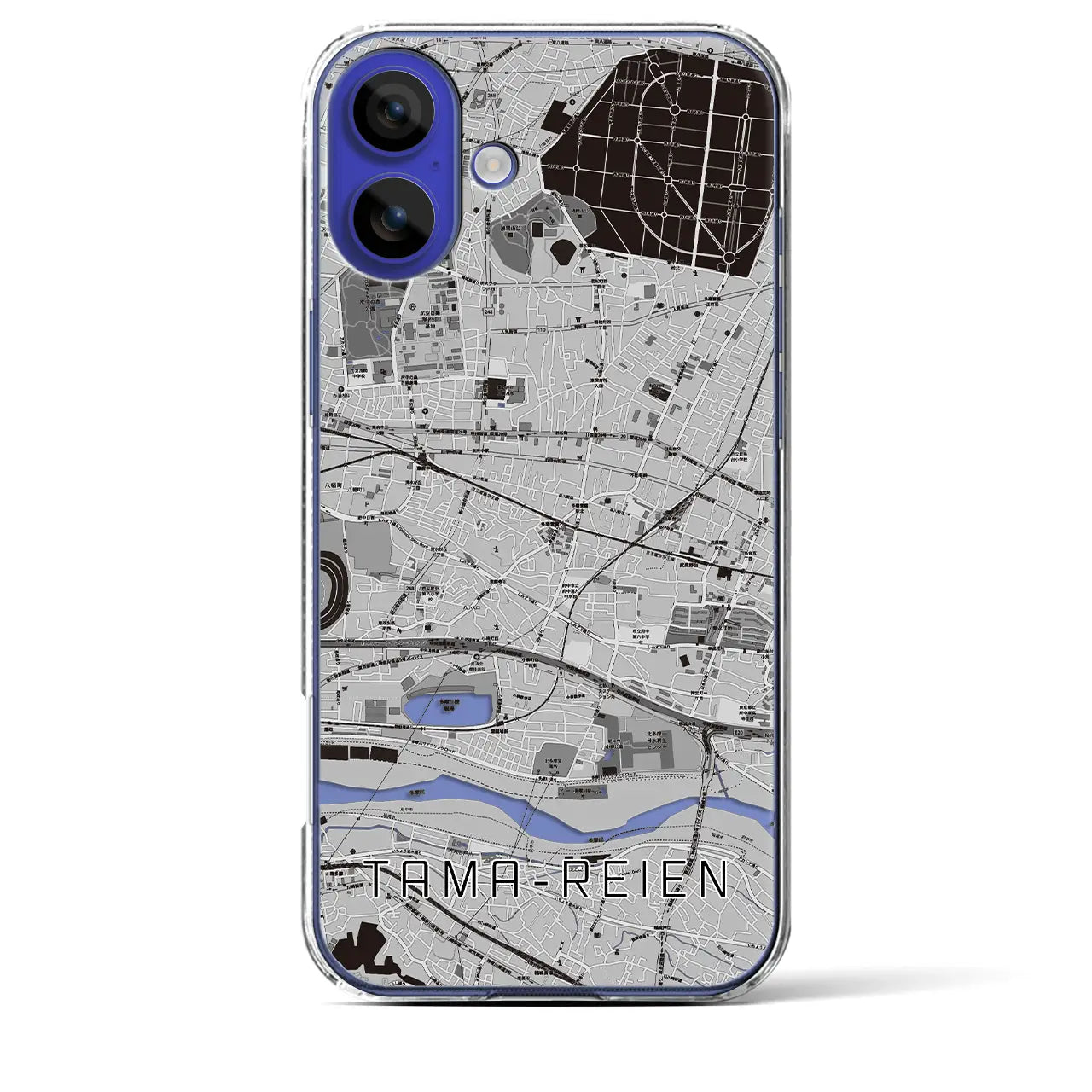 【多磨霊園(東京都)】地図柄iPhoneケース(クリアタイプ)