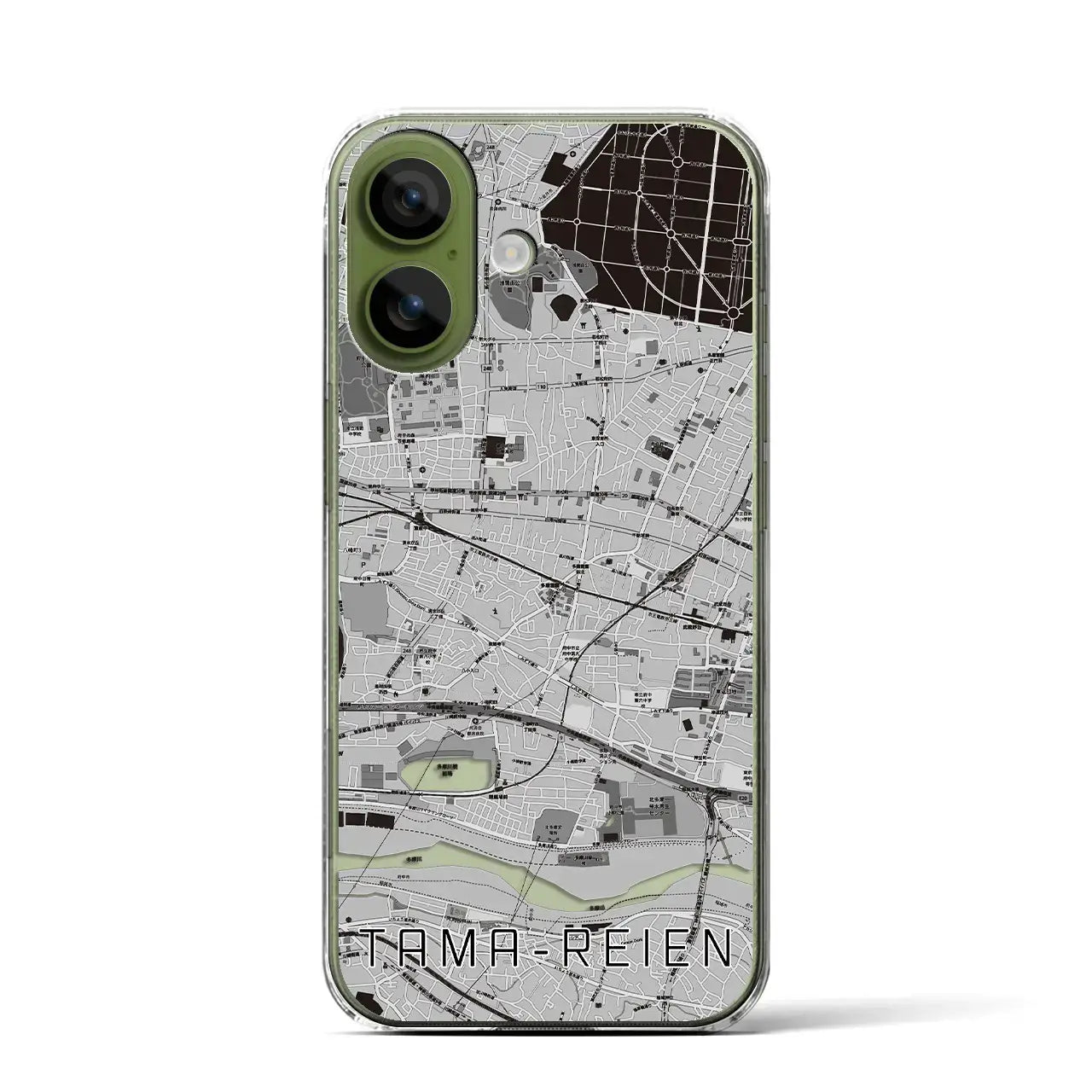 【多磨霊園(東京都)】地図柄iPhoneケース(クリアタイプ)