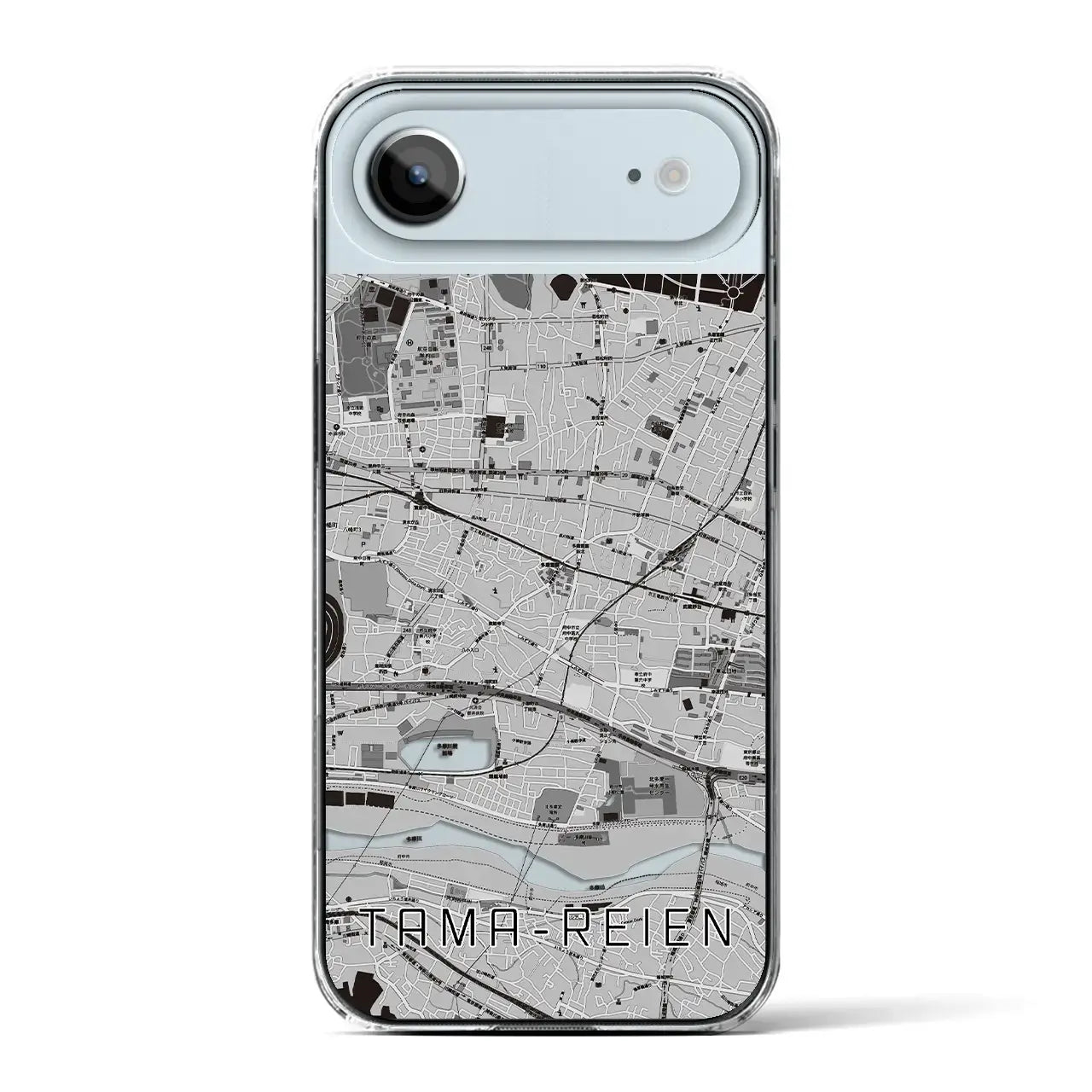 【多磨霊園(東京都)】地図柄iPhoneケース(クリアタイプ)