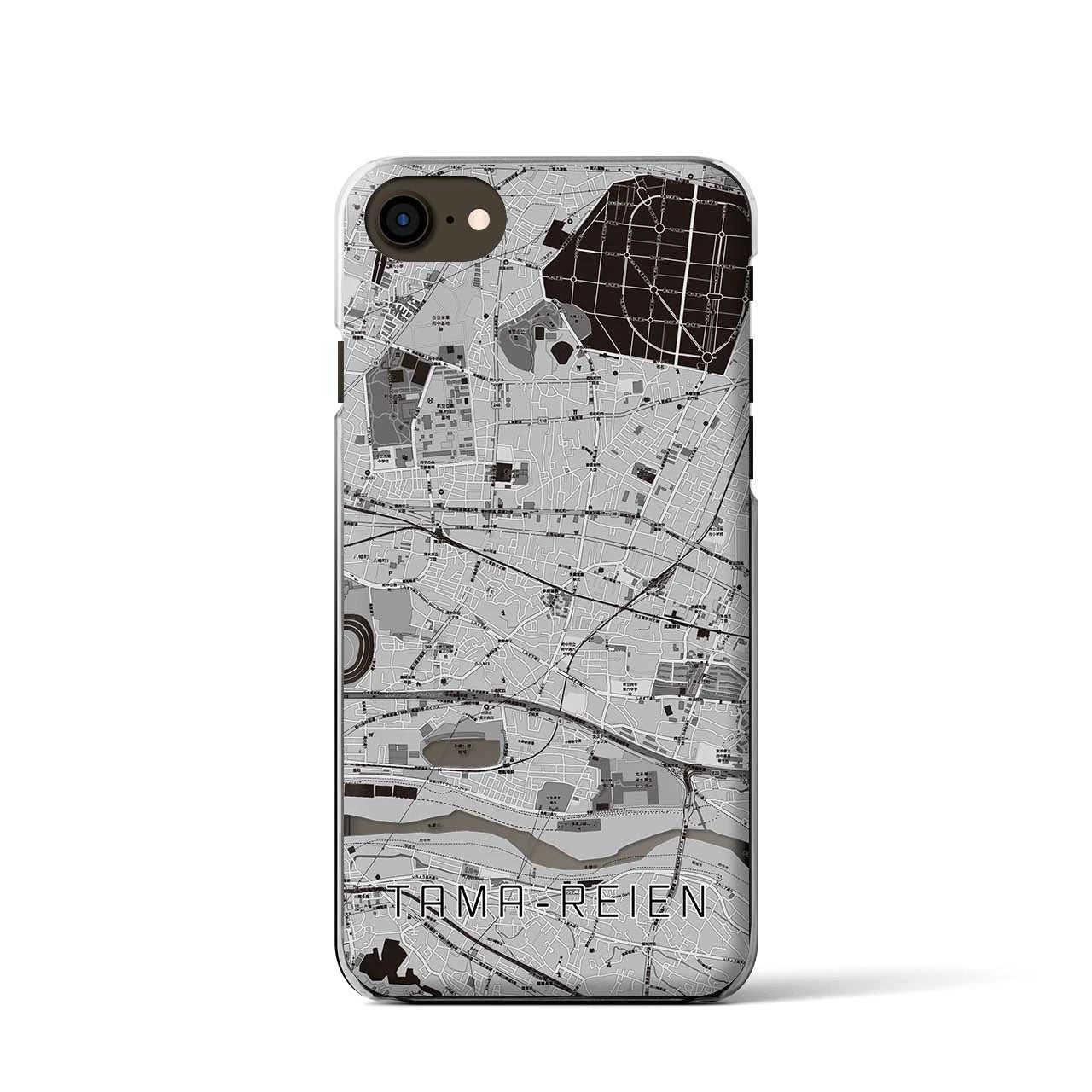 【多磨霊園(東京都)】地図柄iPhoneケース(クリアタイプ)