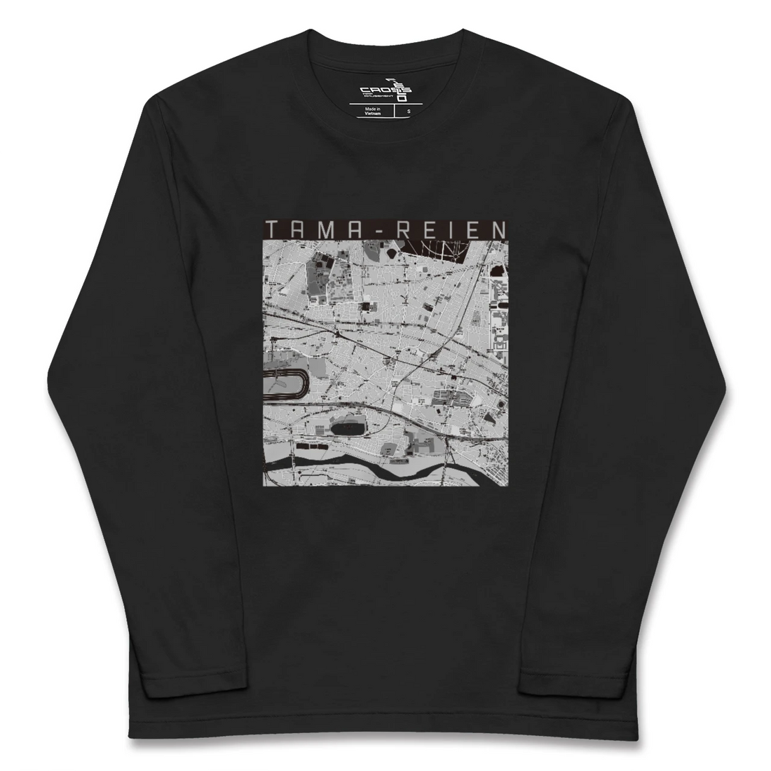 【多磨霊園(東京都)】地図柄ロングスリーブTシャツ