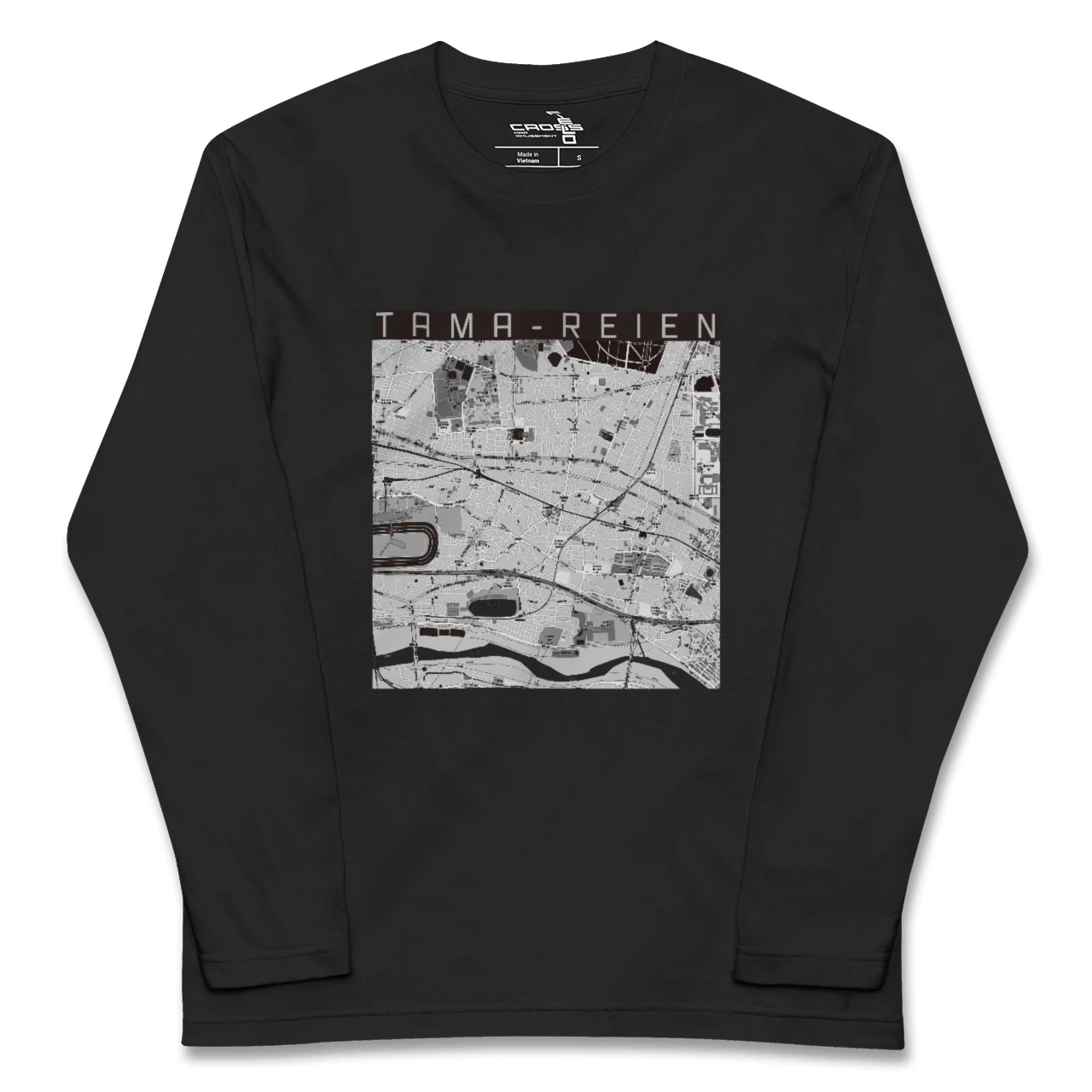 【多磨霊園(東京都)】地図柄ロングスリーブTシャツ