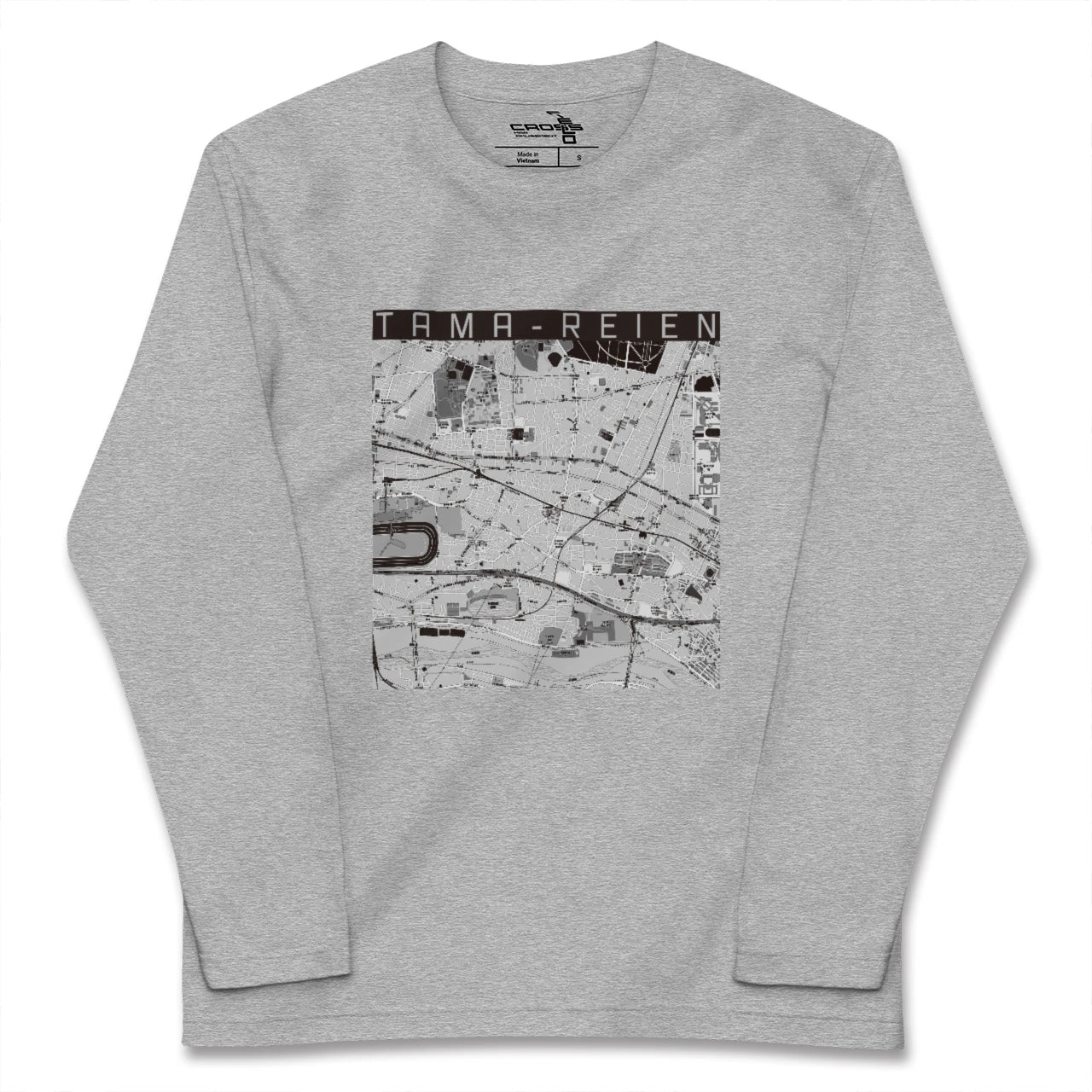 【多磨霊園(東京都)】地図柄ロングスリーブTシャツ