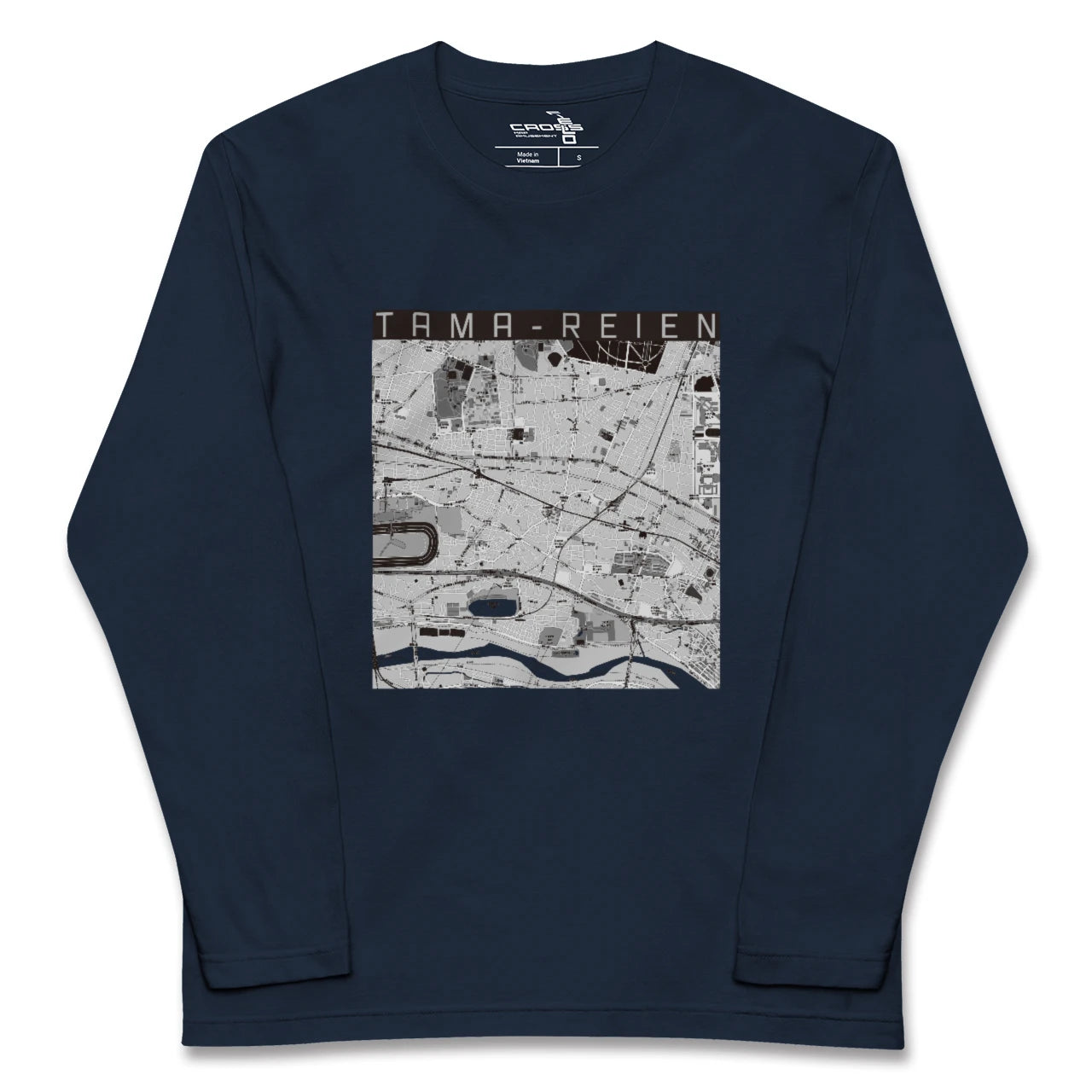 【多磨霊園(東京都)】地図柄ロングスリーブTシャツ