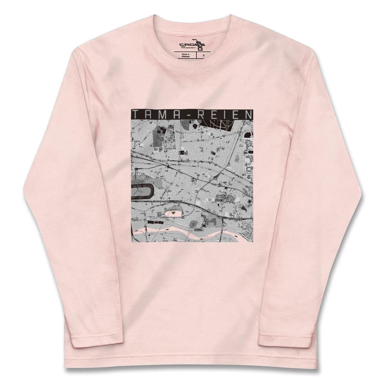 【多磨霊園(東京都)】地図柄ロングスリーブTシャツ