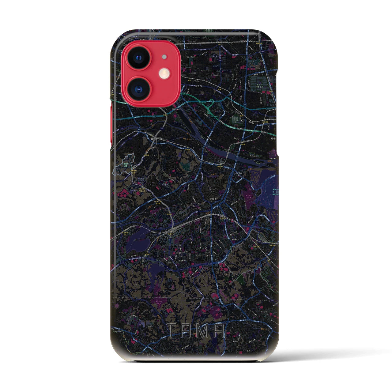 【多摩(東京都)】地図柄iPhoneケース(バックカバータイプ)