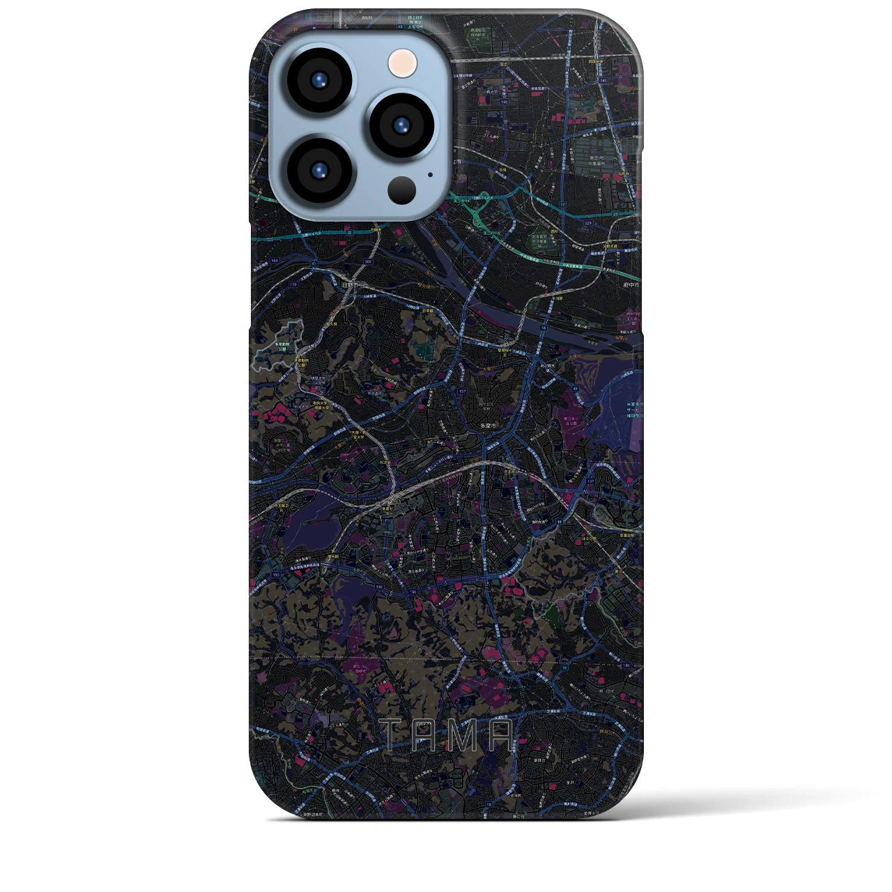 【多摩(東京都)】地図柄iPhoneケース(バックカバータイプ)
