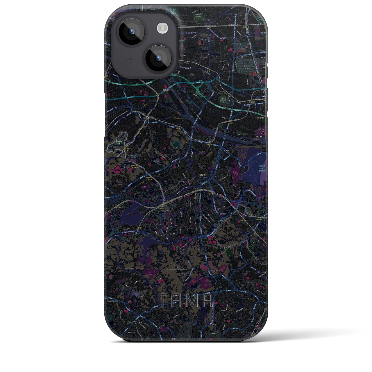 【多摩(東京都)】地図柄iPhoneケース(バックカバータイプ)