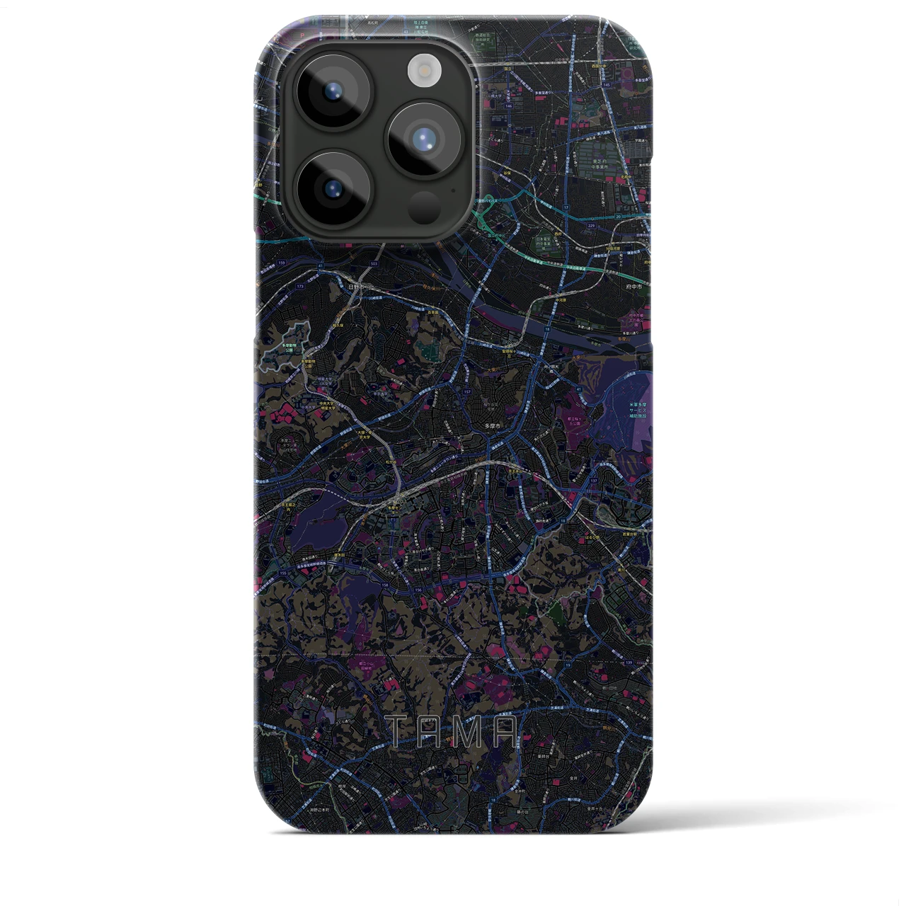 【多摩(東京都)】地図柄iPhoneケース(バックカバータイプ)