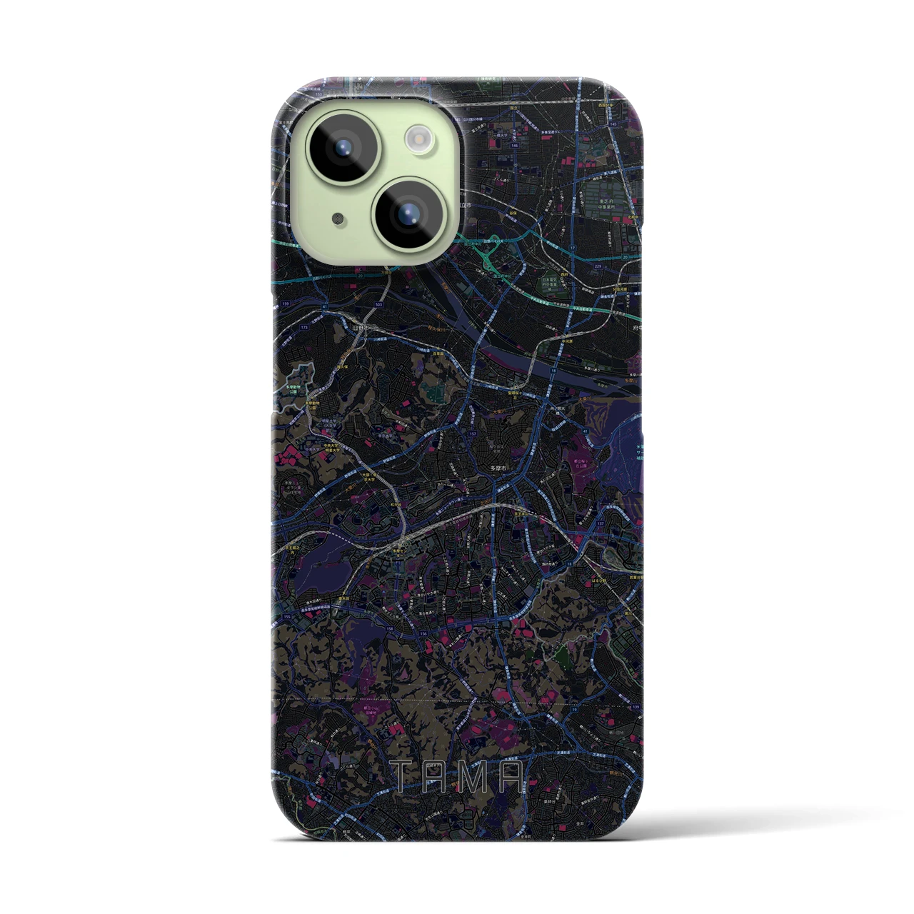 【多摩(東京都)】地図柄iPhoneケース(バックカバータイプ)