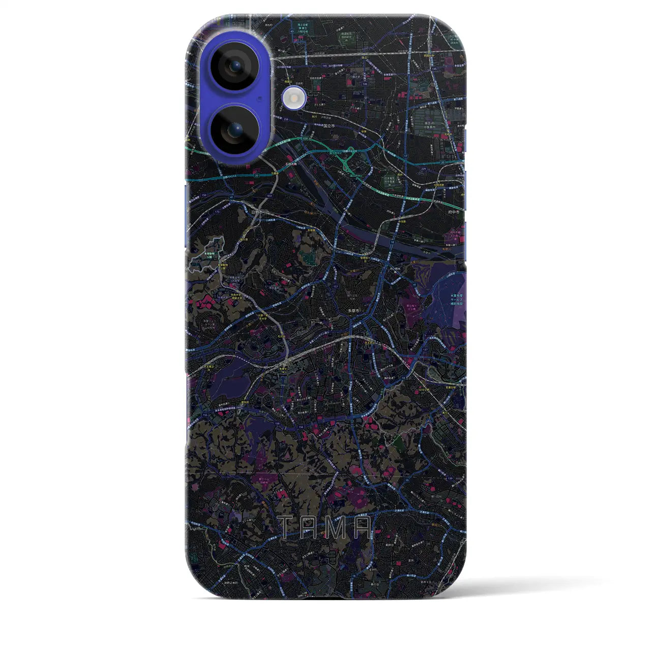 【多摩(東京都)】地図柄iPhoneケース(バックカバータイプ)