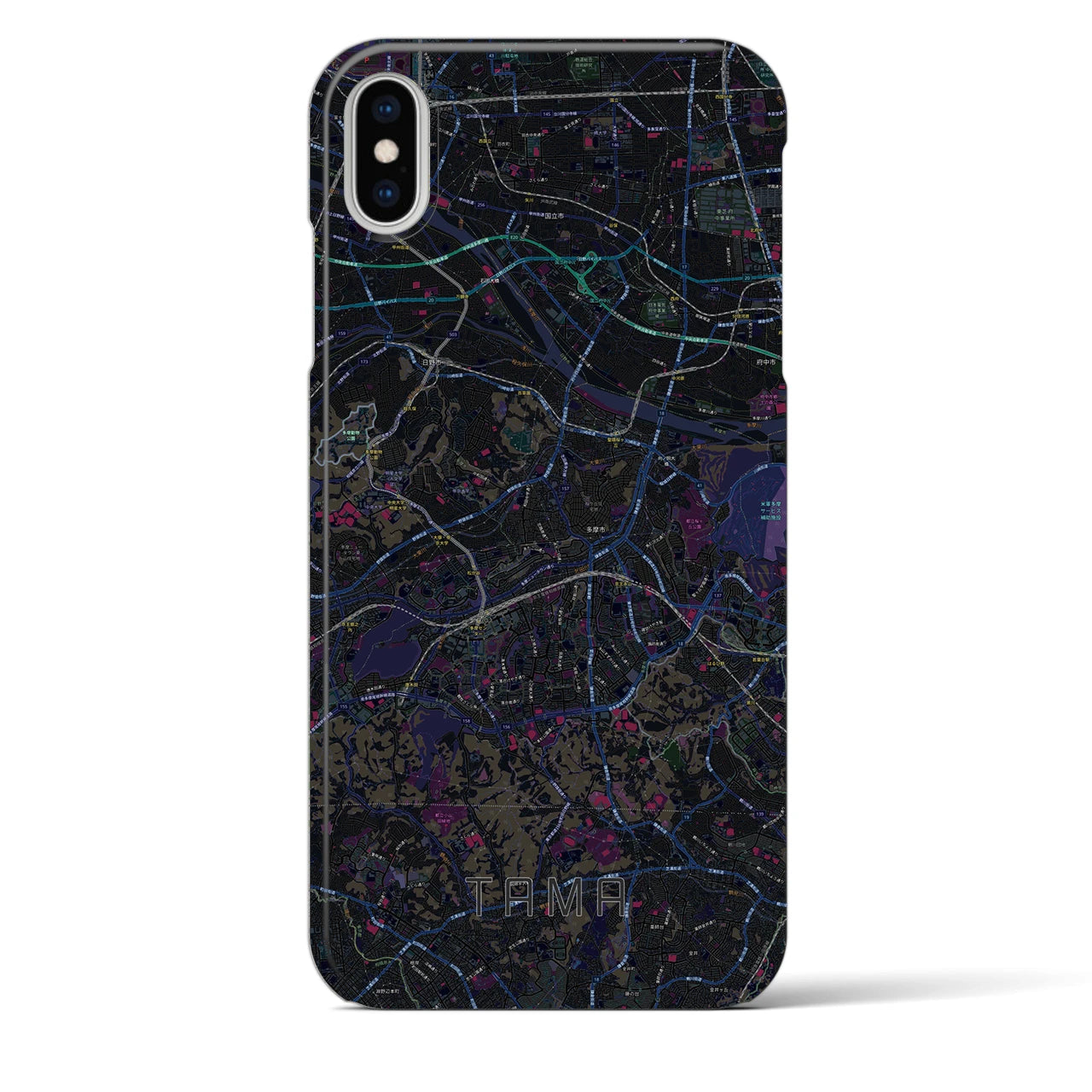 【多摩(東京都)】地図柄iPhoneケース(バックカバータイプ)