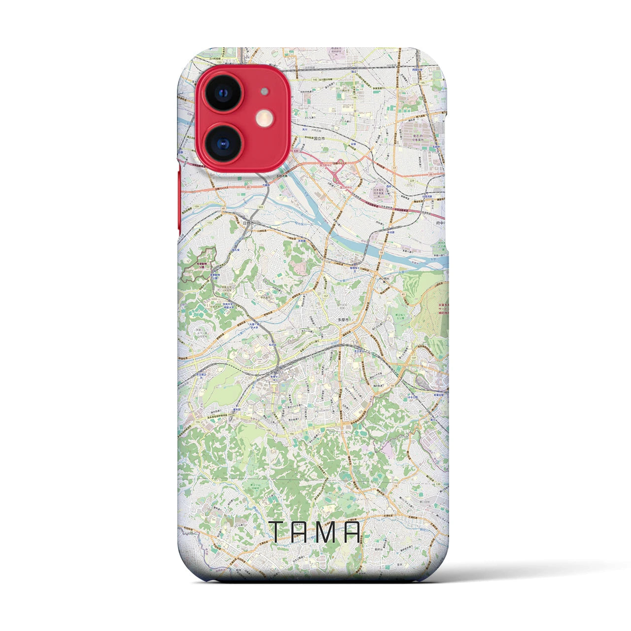 【多摩(東京都)】地図柄iPhoneケース(バックカバータイプ)