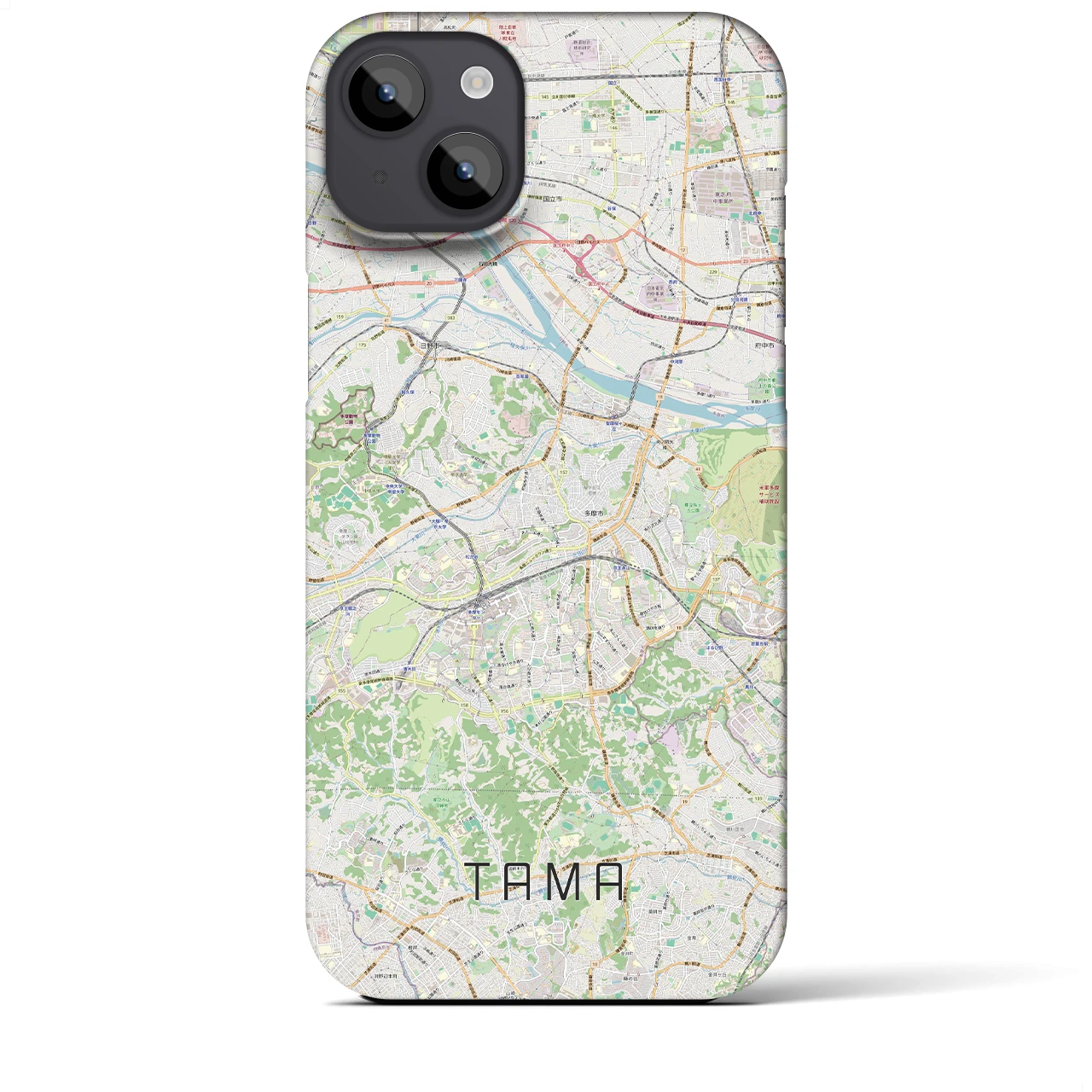 【多摩(東京都)】地図柄iPhoneケース(バックカバータイプ)