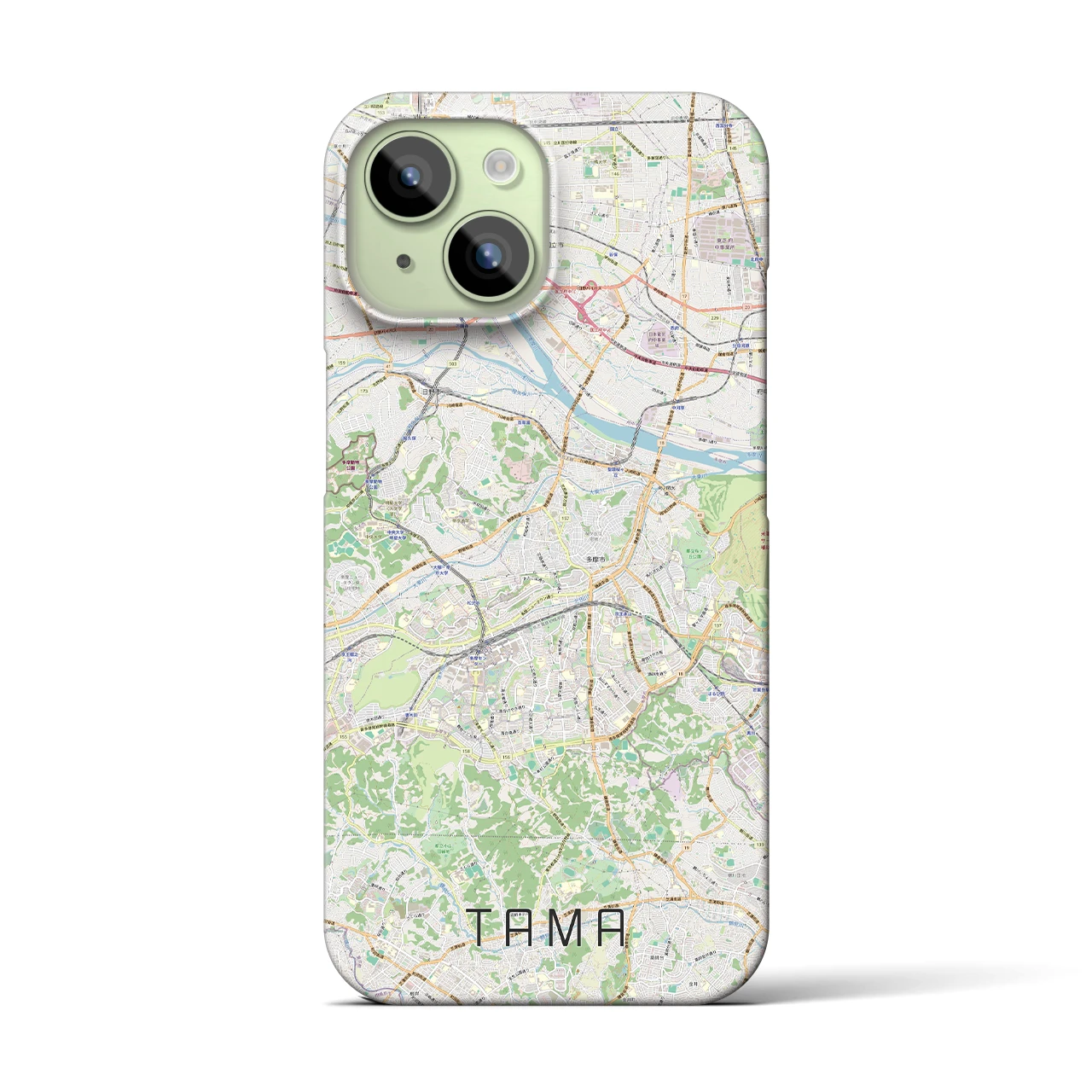 【多摩(東京都)】地図柄iPhoneケース(バックカバータイプ)