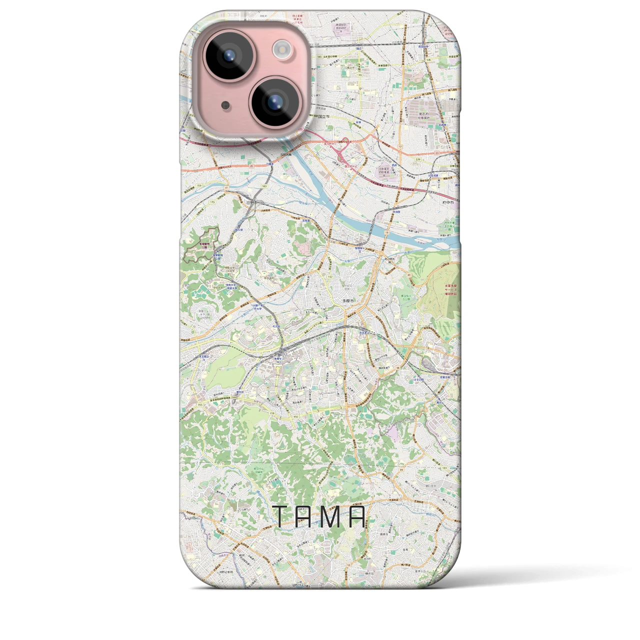 【多摩(東京都)】地図柄iPhoneケース(バックカバータイプ)