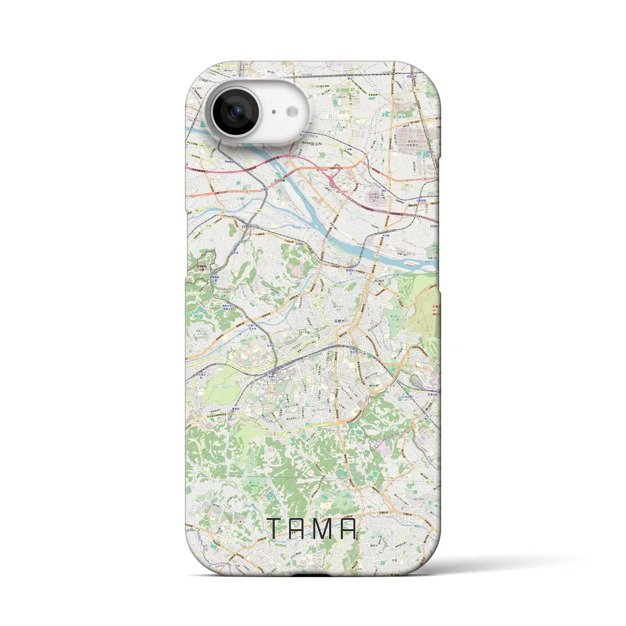 【多摩(東京都)】地図柄iPhoneケース(バックカバータイプ)