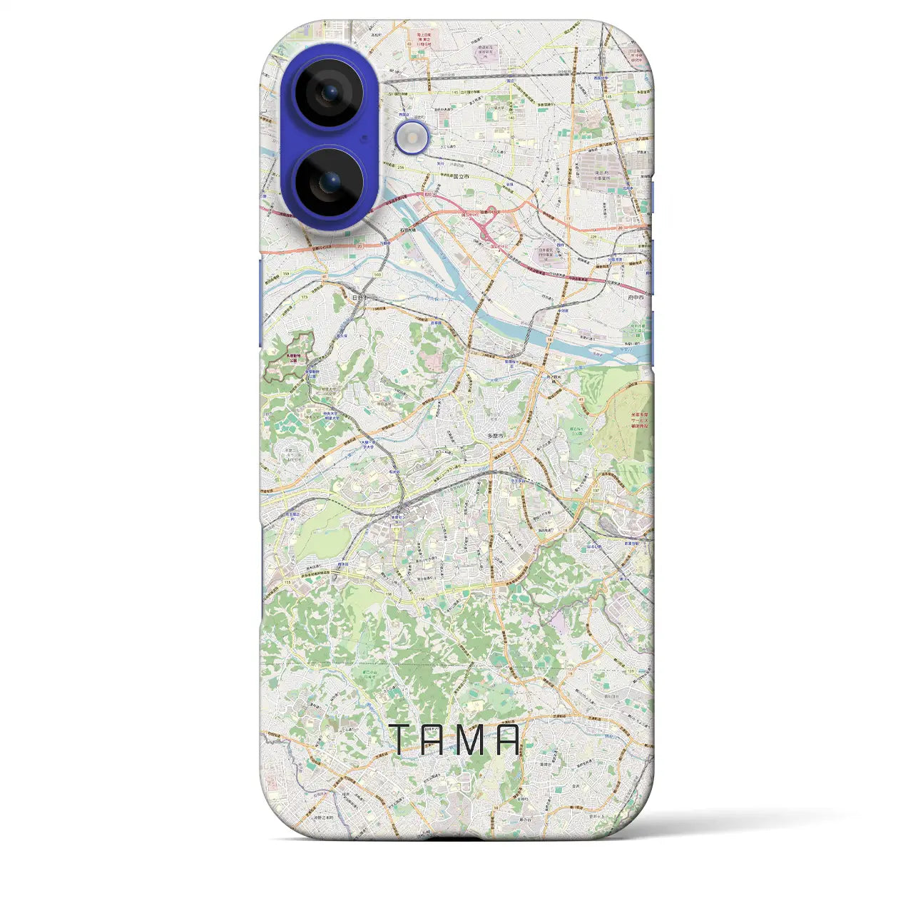 【多摩(東京都)】地図柄iPhoneケース(バックカバータイプ)ナチュラル・iPhone 16 Pro Max 用