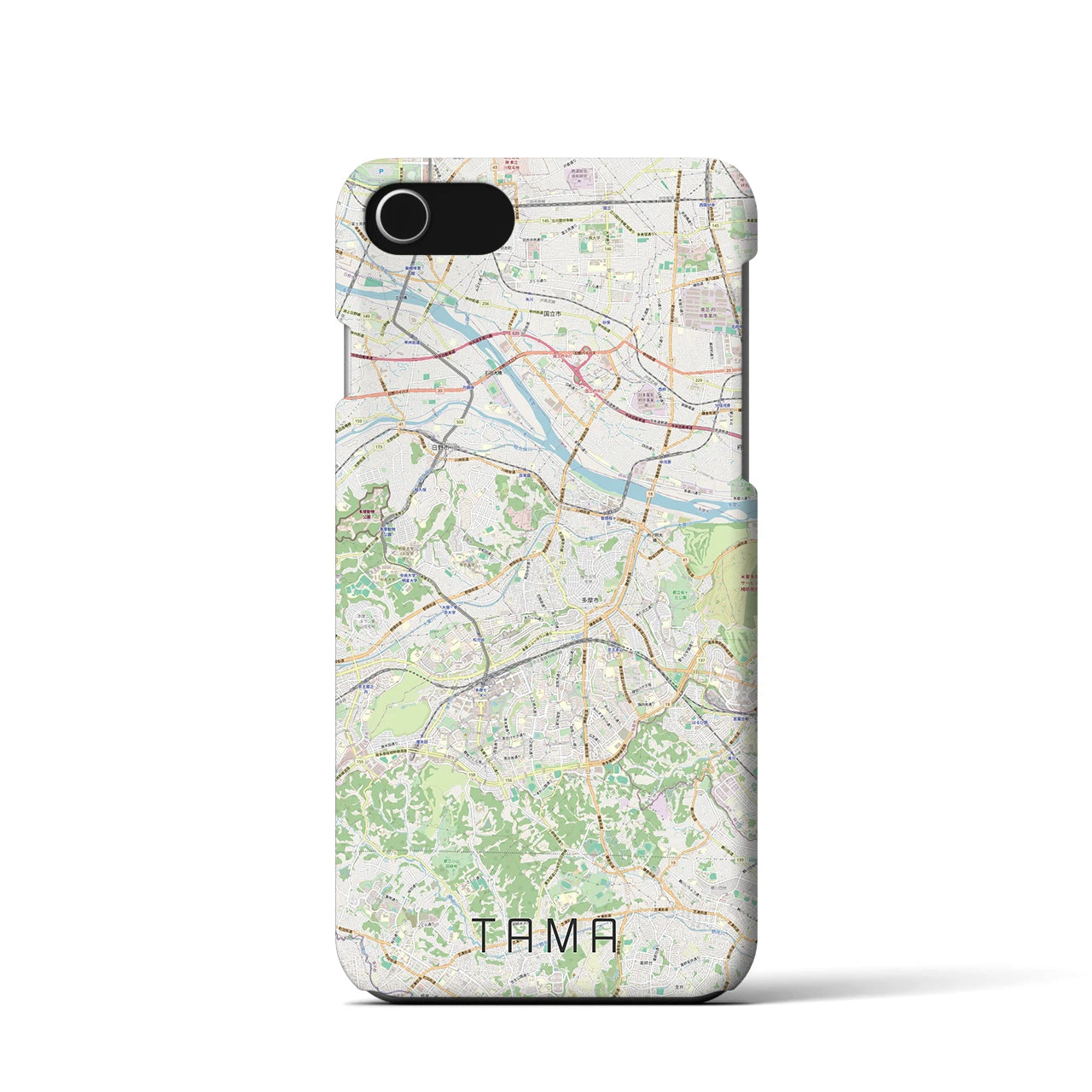 【多摩(東京都)】地図柄iPhoneケース(バックカバータイプ)