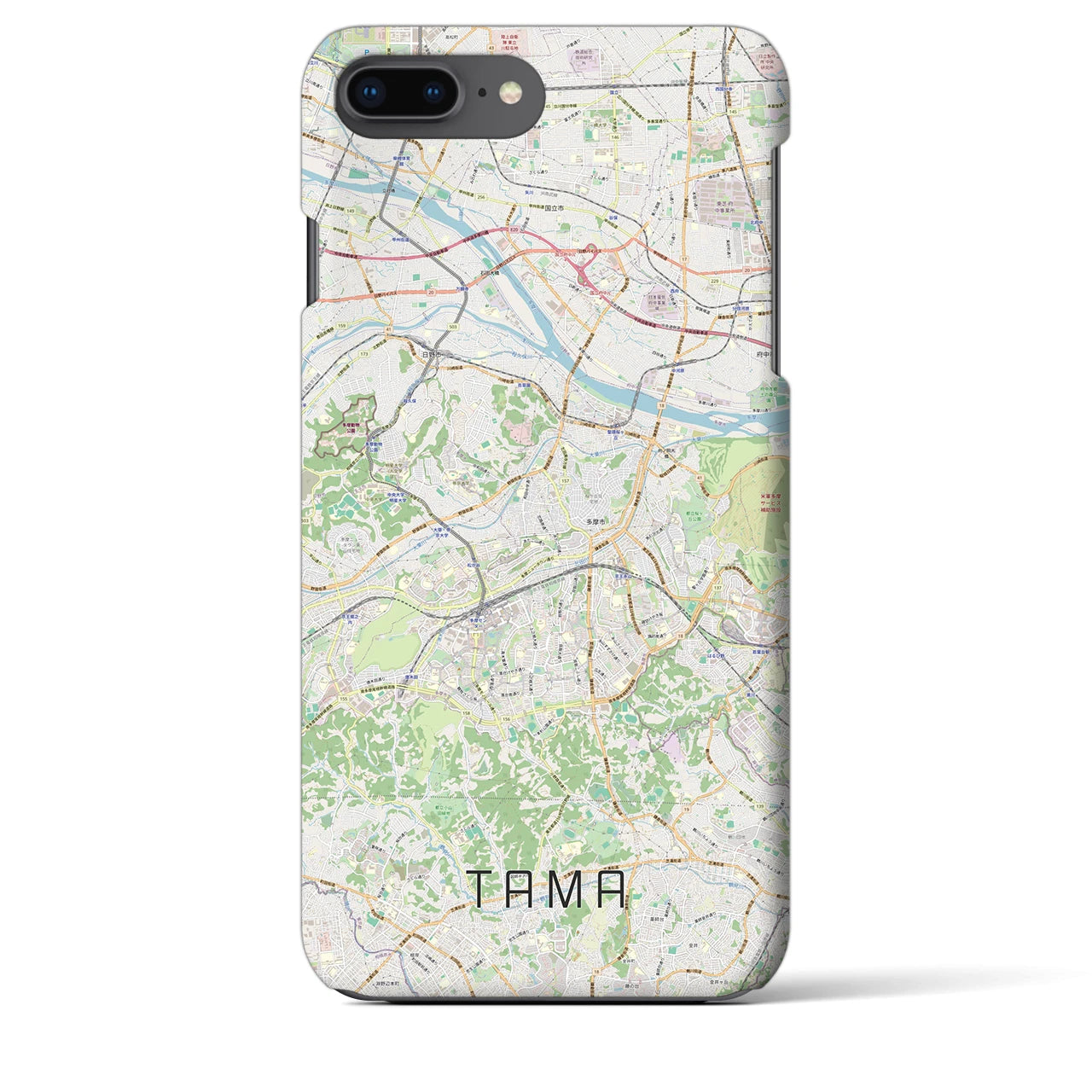 【多摩(東京都)】地図柄iPhoneケース(バックカバータイプ)