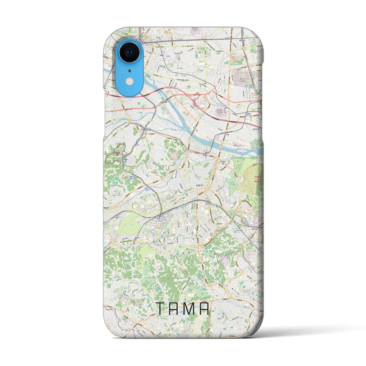【多摩(東京都)】地図柄iPhoneケース(バックカバータイプ)