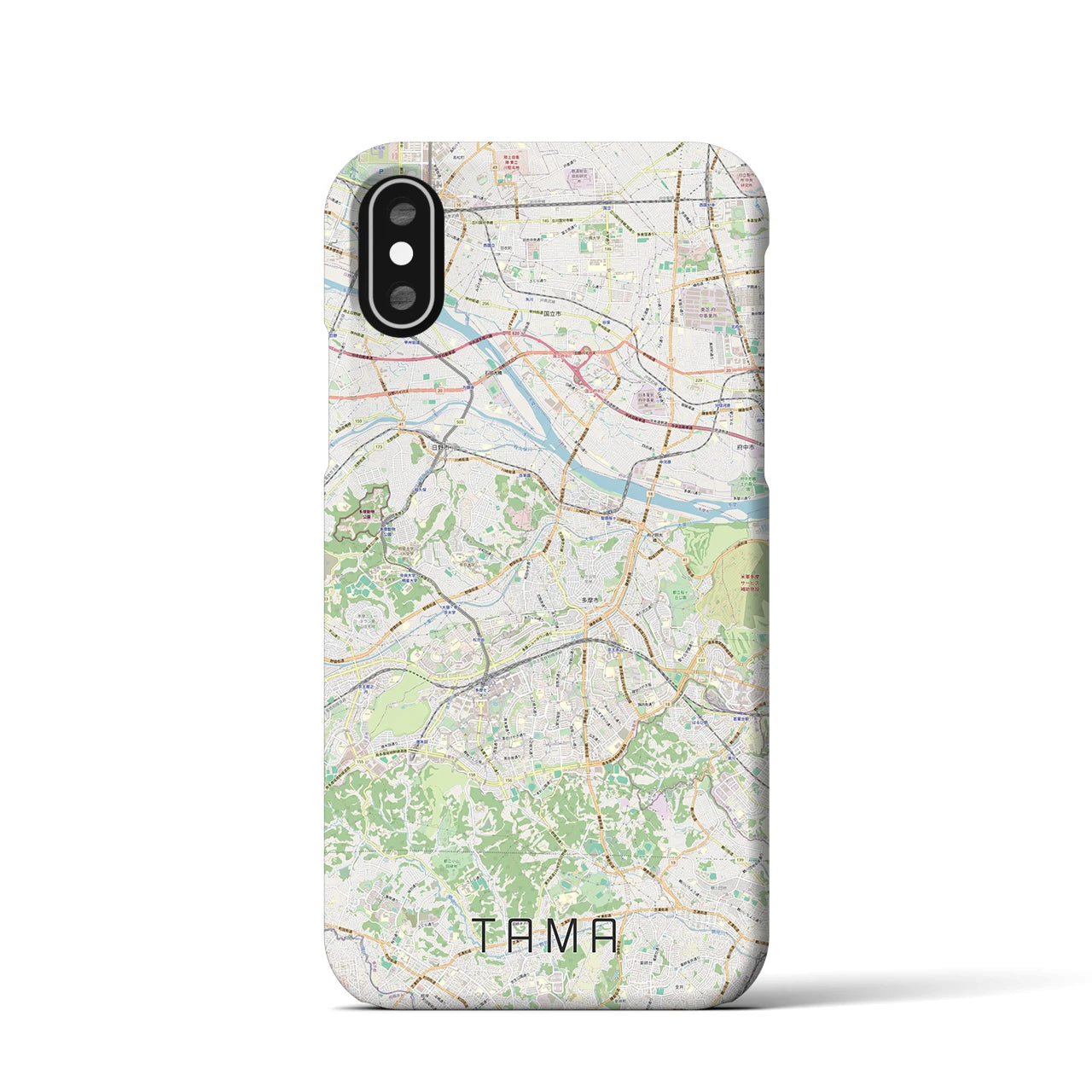 【多摩(東京都)】地図柄iPhoneケース(バックカバータイプ)