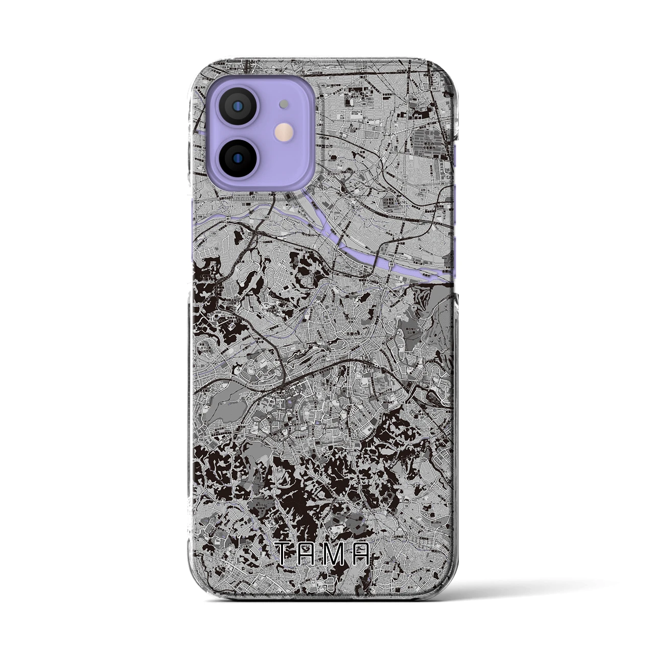 【多摩(東京都)】地図柄iPhoneケース(クリアタイプ)