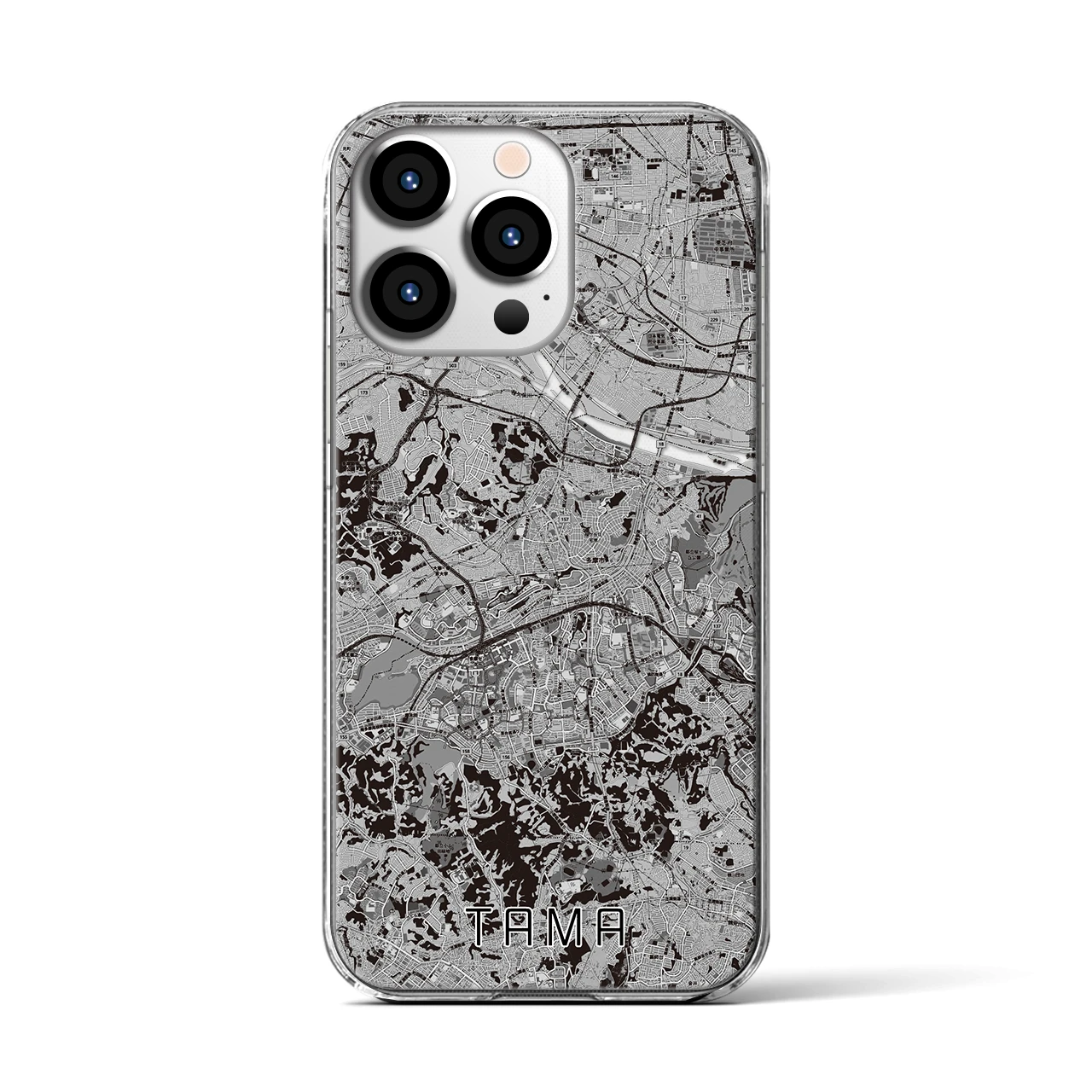 【多摩(東京都)】地図柄iPhoneケース(クリアタイプ)